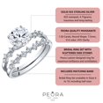 thumbnail image 4 of PEORA 1.50 Carats Moissanite Engagement Ring and Wedding Band Bridal Set Scattered Side Stones 925 Sterling Silver, Round Brilliant Shape, D-E Color, VVS Clarity, Size 8.5, 4 of 5