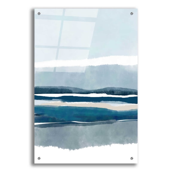 Epic Art 'Coastal Abstract 6' by Christov Art, Acrylic Glass Wall Art, 24"x36"