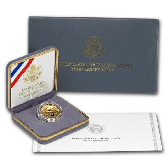 1991-W Gold $5 Commem Mount Rushmore Proof (w/Box & COA)