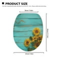 thumbnail image 6 of SEANATIVE Wooden Sunflower Toilet Seat Cover Elongated for Bathroom Washable Soft Toilet Lid Cover with Elastic Band Universal for Most Standard Oval Oblong Toilet Lids, 6 of 6