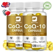 (2 Pack) BEWORTHS CoQ-10 Capsules 200 mg Coenzyme Q10 Vegetarian Support Heart Healthy Antioxidant