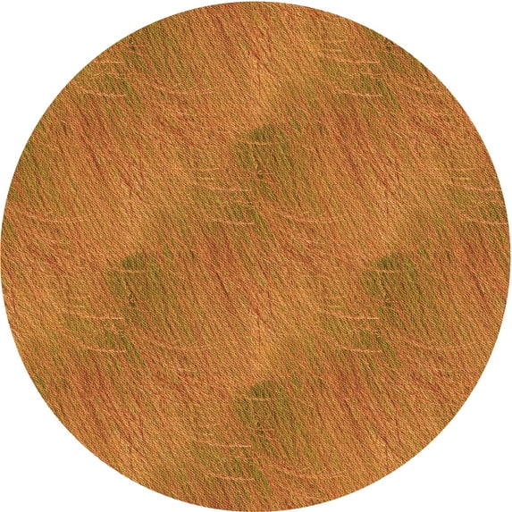 Ahgly Company Machine Washable Indoor Round Transitional Mahogany Brown Area Rugs, 4' Round