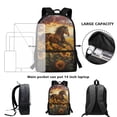 thumbnail image 6 of HUIACONG Horse Sunflower Print Unisex School Backpack for Age 6-18 Large Capacity Water Resistant Bag for Elementary Middle High School Students Daily Commute Travel, 6 of 6