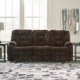 thumbnail image 5 of Ashley Furniture Soundwave Chocolate Reclining Sofa with Drop Down Table, 5 of 11