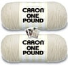 Caron One Pound Yarn - 2 Pack with Patterns (Off White)