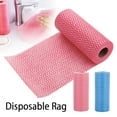 thumbnail image 2 of Nvzi 50 hojas/rollos de paños de cocina desechables, toallas de limpieza de tela no tejida, paños prácticos para el hogar, color rosa., 2 of 3
