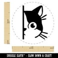 thumbnail image 2 of Curious Kitty Cat Hiding Peeking Around Corner Self-Inking Rubber Stamp Ink Stamper - Black Ink - Medium 1 Inch, 2 of 7