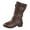 Brown, variant on UngA Wonens Boots Chunky Block Heel Women’s Tall Boots Square Toe Comfortable Casual Boots Low Heel Trendy Stylish Mid-Calf Boots for Women Black,Size 8.5