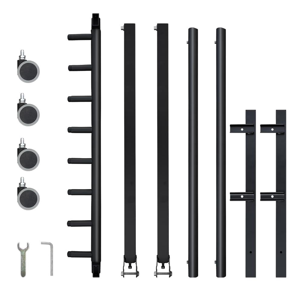 Ataucjin Multi Guitar Stand Rack with Wheels 7 Holders Portable & Collapsible Guitar Stand Display Rack with No-Slip Rubber Padding Guitar Storage Rack for Home