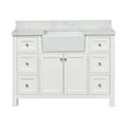 thumbnail image 6 of Yorkshire 48" Farmhouse Bathroom Vanity with White Cabinet and Engineered Marble Top, 6 of 6