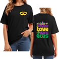 thumbnail image 4 of Outfmvch Women's Mardi Gras Short Sleeve Top Mardi Gras Shirts Short Sleeve Shirts for Women Blouses for Women Button Down Shirts for Women Off Shoulder Tshirt Ladies Tops and Blouses Black Xl, 4 of 4