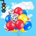 thumbnail image 5 of Decoración de cumpleaños para niños Pancarta de feliz cumpleaños Coches Autobús escolar Tren Camión de bomberos Motocicleta Avión Globos Vehículos de transporte, 5 of 5