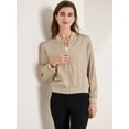 thumbnail image 3 of DARING DIVA Zip Up Coat Long Sleeve Outerwear  Lightweight Top M Champagne, 3 of 6