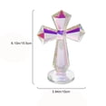 thumbnail image 2 of 1PC Traditional Crystal Standing Cross Crystal Cross Religious Cross Statue Glass Wall Cross Figurine Decorations Cross Figurine Tabletop Ornament, 2 of 7
