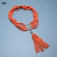 thumbnail image 6 of EOEMY 6 Strands 5mm Orange Coral Necklace Coral Pendant Necklace 20", 6 of 6