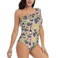 thumbnail image 3 of Goofa Watercolor Bottles And Glasses Pattern Women's One Piece Swimsuits Tummy Control Bathing Suits Asymmetric One Shoulder Swimwear-X-Large, 3 of 6