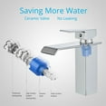 thumbnail image 3 of Wovier Chrome Waterfall Bathroom Sink Faucet with Supply Hose and Plate,Single Handle Single Hole Lavatory Faucet,Basin Mixer Taps Commercial, 3 of 7