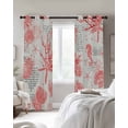 thumbnail image 4 of Red Coastal Shells Blackout Curtains for Bedroom Living Room Darkening Curtains 63 Inches Long Vintage Nautical Conch Coral Starfish Window Curtain 2 Panels Set Window Treatment Drapes 52"x63", 4 of 9