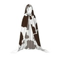 thumbnail image 7 of Honeii Brown Cow Print Poncho Cape, Cloak Coat, Snuggly Hooded Wearable Blanket, Hooded Cape For Teenagers,Halloween Costumes-Small, 7 of 7