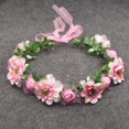 thumbnail image 1 of Artfen Guirnalda de Flores Nupcial Diadema Corona de Flores Corona para el Cabello Halo Cinta Ajustable Festivales de Boda Fotografía Rosa, 1 of 5