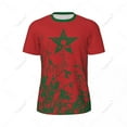 thumbnail image 3 of Exclusive design Morocco Flag Grain 3D Printed Men For Running Bike Soccer Tennis Fitness Sports tshirt Mesh Fans Short T-shirt, 3 of 12