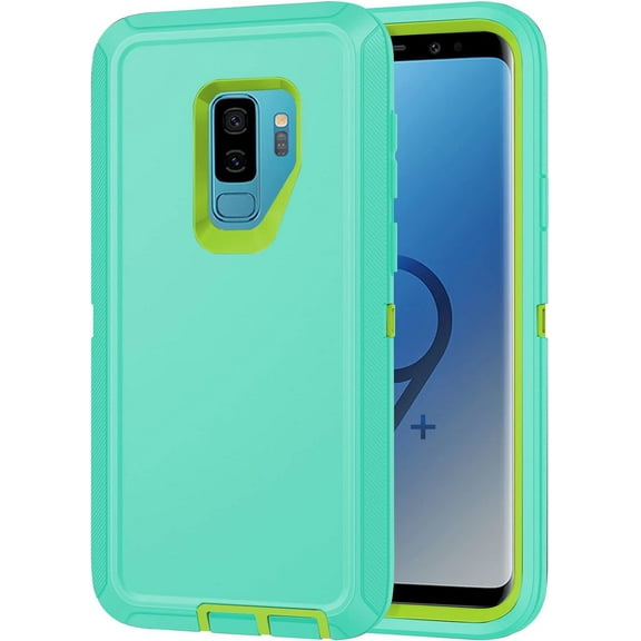 I-HONVA For Samsung Galaxy S9 Plus Case,3-Layer Military Grade Drop Protection Anti-Slip Bumper Rugged Shockproof Dustproof Protection 6.2 inch Phone Case,Teal Green