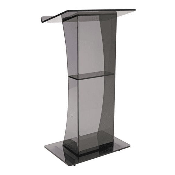 Kingdom KL1MSG Madison Acrylic Lectern - Classic Curve Design (Smoke Gray)