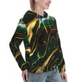 thumbnail image 6 of Daiia Green Marble Pattern Women's Fashion Hoodies & Sweatshirts with Kangaroo Pocket Hooded Sweatshirt with Eye-catching Drawstrings-XX-Large, 6 of 7