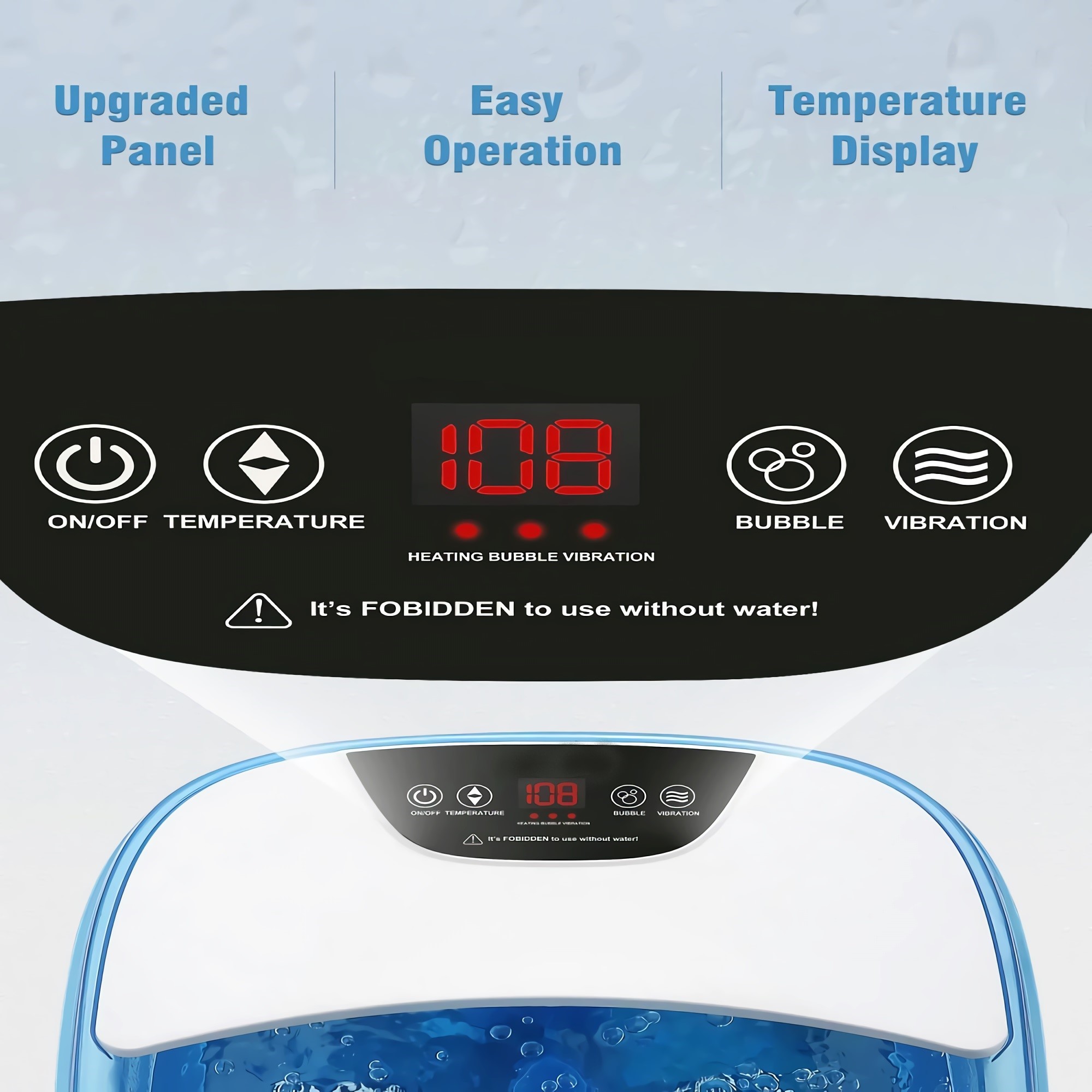 MaxKare XKAM-SPA18 Foot Spa/Bath Massager with Heat, Bulbbles, and  Vibration, Digital Temperature Control, 16 Masssage Rollers