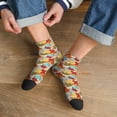 thumbnail image 3 of Fuzoiu Fall Maple Leaves Print Adult Socks, Crew Moisture-wicking Socks, Unisex Cushion Crew Socks,Casual Sports Ankle Socks, 3 of 7