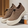 thumbnail image 5 of Women's Orthopedic Arch Support Wide Width Walking Shoes,Protective Toe Cap Non-Slip Thick Sole Breathable Knit Drawstring Slip On Casual Sneakers, 5 of 8