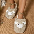 thumbnail image 2 of Qingpeng Ladies Closed Toe Open Back Plush Slippers Soft Cozy House Shoes Comfortable Indoor Footwear with Playful Sheep Design for Home, 2 of 8