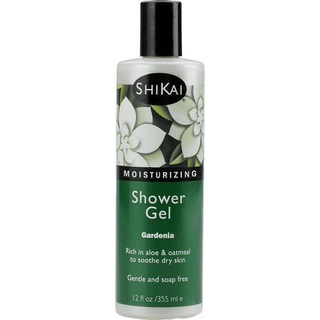 ShiKai Daily Moisturizing Shower Gel – Gardenia Body Wash with Aloe Vera & Oatmeal for Gentle Cleansing & Dry Skin Relief (12 oz)