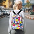 thumbnail image 7 of FORMRS Mini Backpack Purse for Women Travel Daypack Casual Shoulder Bag, Red Retro Shapes, 7 of 7