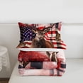 thumbnail image 4 of American Flag Comforter Set, Cute Deer Down Comforter Twin Teens, United States Bedding Set USA Federations Stars Duvet Sets Geometric Stripes Bedroom Decor with 1 Pillowcase, 4 of 7