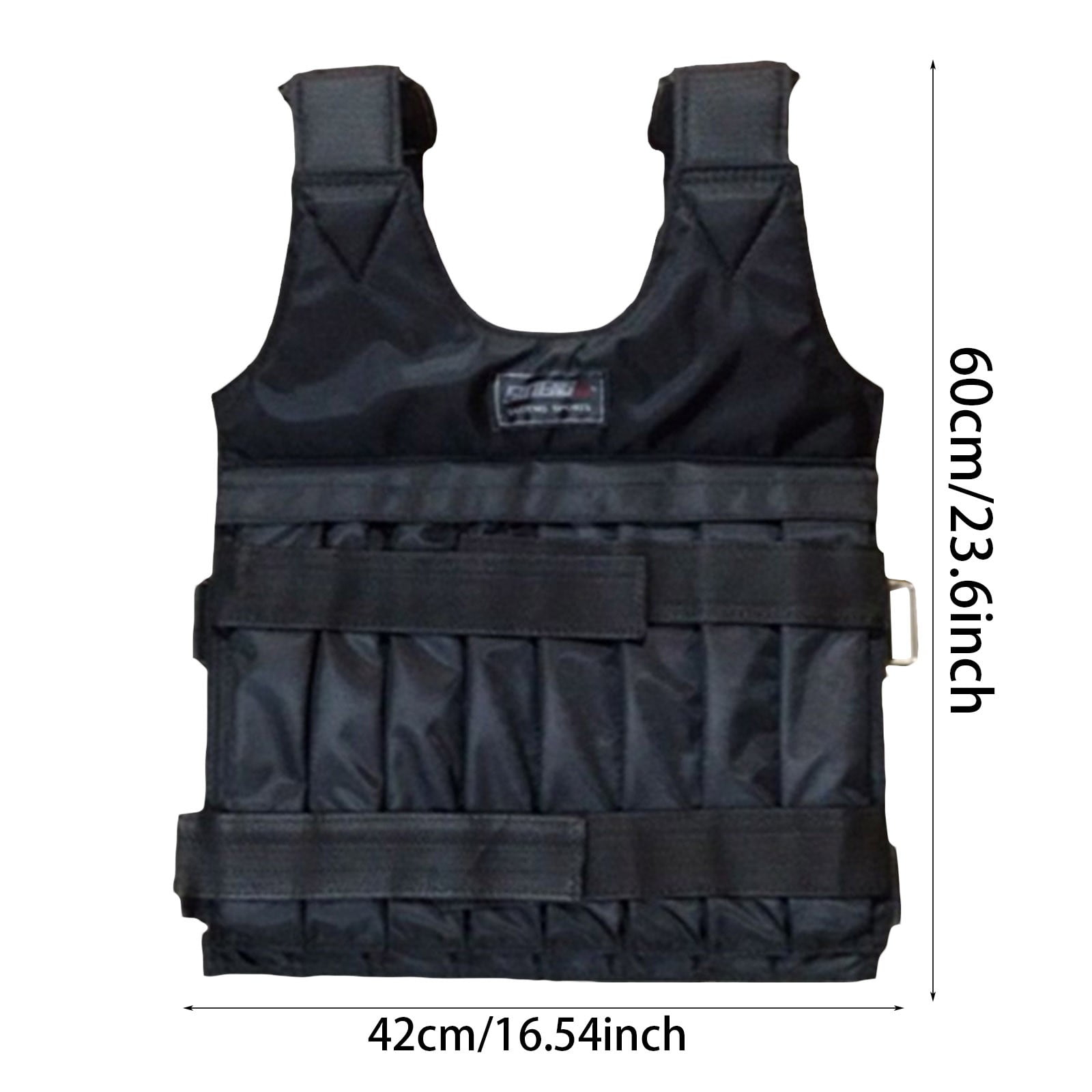 FEISHENTT Adjustable Weighted Vest Up to 110LB Workout Weight Vest Exercise Training Fitness Jacket Running Vest for Man Woman (Not Including Sand and Steel) Black 60x42cm