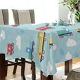 thumbnail image 5 of Yayeee Tablecloths 60" x 120" Rectangle Wrinkle Resistant Party Table Cover, Blue Trains Pattern, 5 of 8