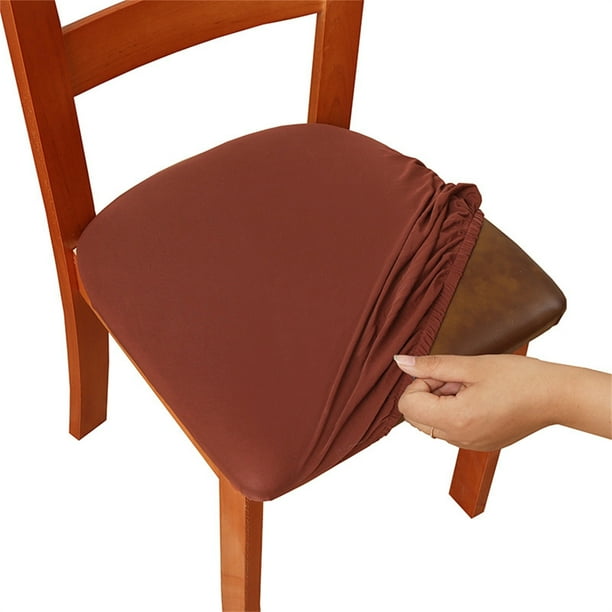 Xihbxyly Funda de Silla de Color Liso, Tejido Cepillado de Alta Elasticidad, Protección Suave y Cómoda para El Asiento, Antimanchas, Funda para Silla de Comedor de Oficina, Lavable a Máquina, Tamaño