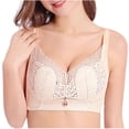 thumbnail image 2 of SHOPESSA Women's Bra Wire Free Underwear Large Size Thin Cup Lace Sexy Braon Clearance, 2 of 8