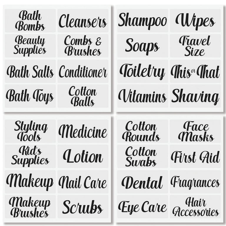 mdesign-labels-for-bathroom-storage-organizing-includes-32-labels-clear-black-walmart-com for Free Printable Black And White Labels mDesign Labels for Bathroom Storage/Organizing, Includes 32 Labels, Clear/ Black - Walmart.com for Free Printable Black And White Labels
