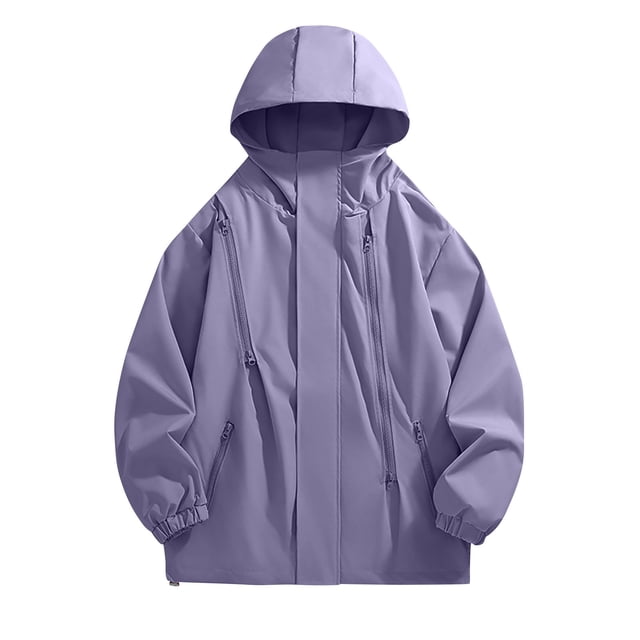 RXIRUCGD Men's Spring And Charge Coat Thin Outdoor Mountaineering And Riding Windproof Work Coat, Purple, Size: M