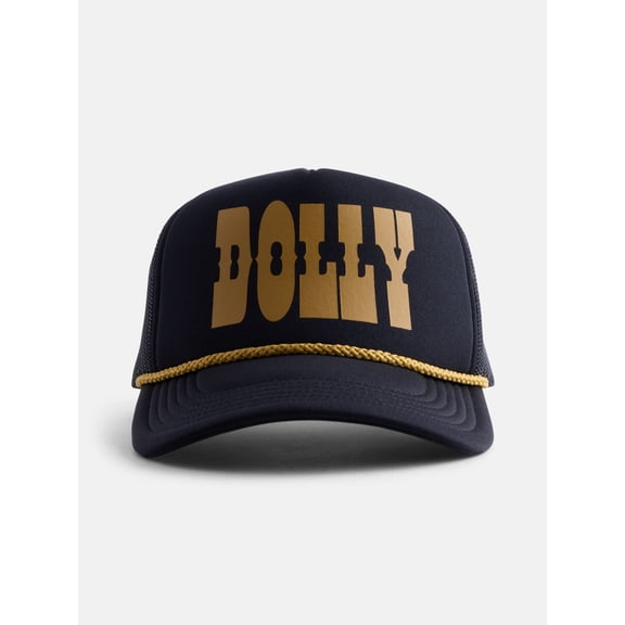 Dolly Parton Men's Print Foam Trucker Cap, Black