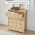 thumbnail image 5 of Weselon 5 Drawer Fluted Dresser for Bedroom, Modern Closet Chest of Drawers with Waveform Panel, Wood Storage Dresser Organizer, Oak, 5 of 9
