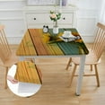 thumbnail image 2 of HAOXIT Rectangle Tablecloth Table Cover s On Wooden Board Table Cloth for Rectangle Tables Decorative Tablecloth for Dining Party Camping BBQ 40*40, 2 of 7