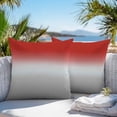 thumbnail image 4 of Abstract Outdoor Pillow Covers Pack of 2 Red Grey Gradient Modern Art Waterproof Throw Pillow Covers Decorative Cushion Cases for Patio Garden Tent Balcony Couch 18x18 inch, 4 of 8