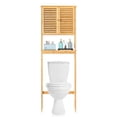 thumbnail image 2 of FCH Bamboo 2 Doors 1 Shelf Toilet Cabinet Bathroom Cabinet Burlywood, 2 of 8