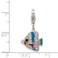 thumbnail image 2 of 925 Sterling Silver Multi-colored Enameled Fish (14x25mm) Pendant / Charm, 2 of 2