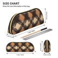 thumbnail image 2 of Leather Semi-Circular Storage Bag 7.5×2.6×1.4in Single Pocket Design Semi-Circular Shape Can Be Used As A Storage Pen Makeup Bag Sandybrown Buffalo Plaid Check Tartan Scotland_3, 2 of 7