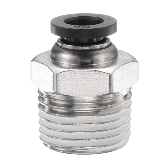 Uxcell Push to Connect Fitting 1/4" x 3/8" Thread Straight Union Fitting, Black