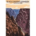 thumbnail image 3 of Black Canyon of the Gunnison National Park, Colorado, River and Cliffs, Painterly Series (100% Cotton Tea Towel, Decorative Hand Towel, Kitchen and Home), 3 of 3